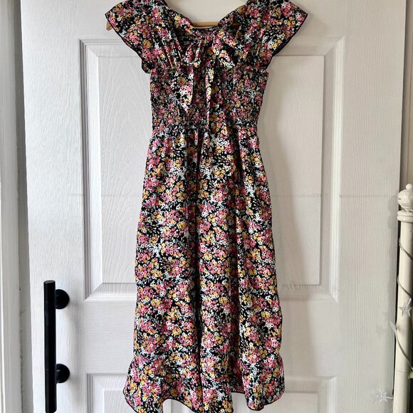 Girls Floral Short Romper with Faux Wrap Skirt EUC (size 10) - Picture 2 of 8